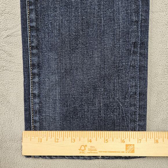 Lucky Brand Jeans Mens 34x30.75 410 Athletic Straight Blue Mid Rise Dark Wash - Picture 13 of 13